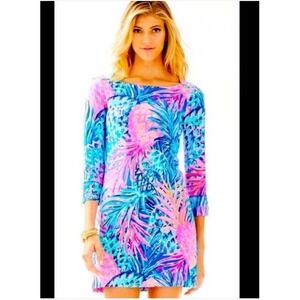 Lilly Pulitzer Girls Long Sleeve Dress Large XL 12/14 Pink Purple